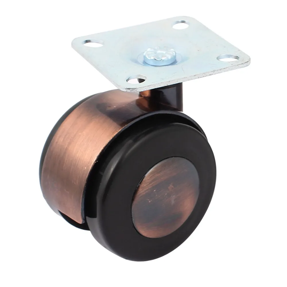 

uxcell 1PCS Office Chair Trolley 2 Inch Dia Alloy Swivel Twin Wheel Caster Black Copper Tone Hot Sale