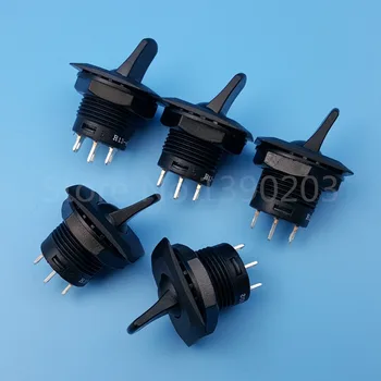 

5Pcs Black SCI R13-402C 3Pin ON-ON 2Position Maintained Round Toggle Switch SPDT Panel Mount