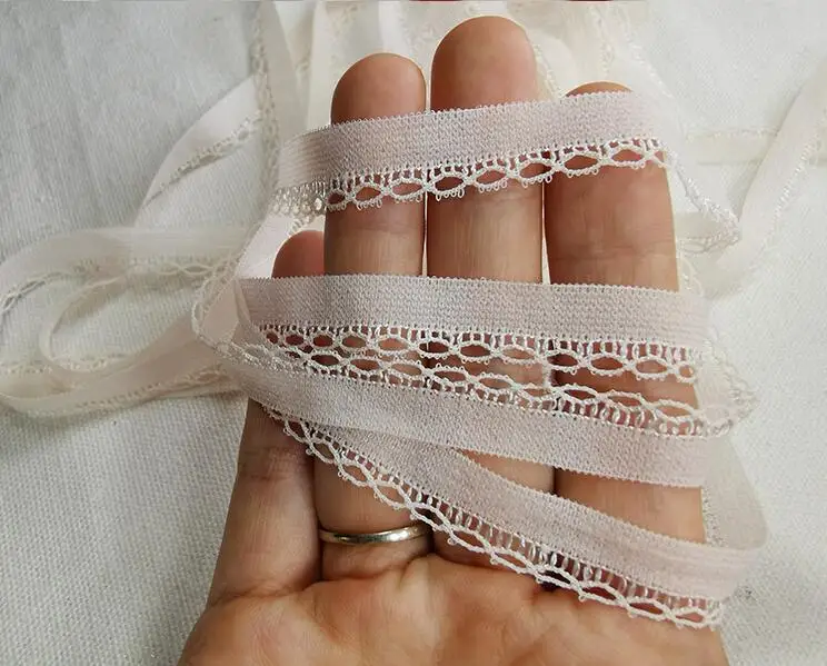 

10 Meters Handmade DIY Clothing Lace Accessories Light Skin Pink Cheap Lace Ribbon Embroidery Lace Fabric Curtain Sofa Lace Trim