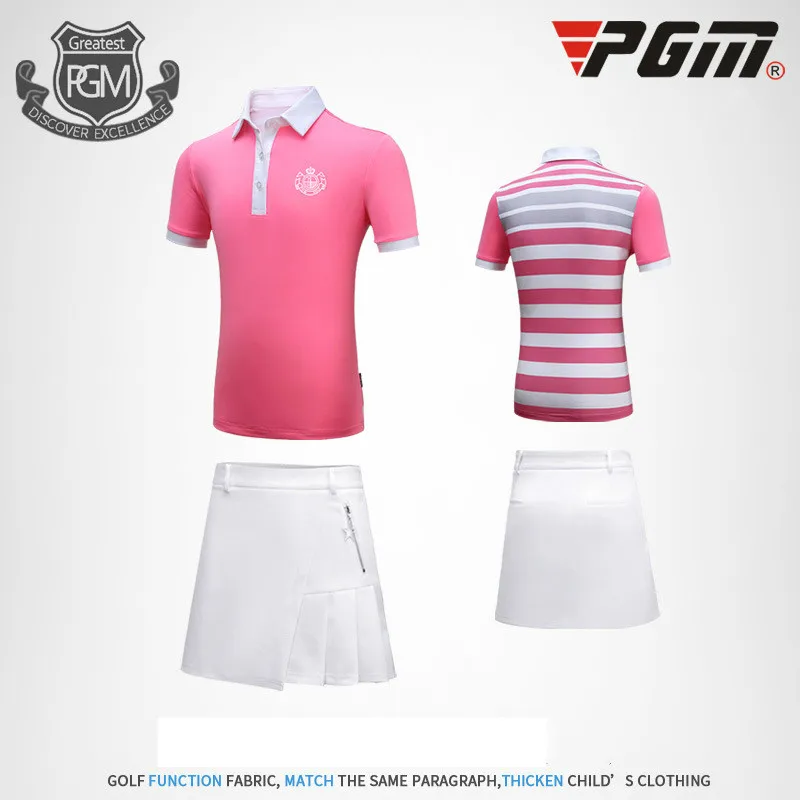 

PGM Golf Costume Girl Short Sleeved Short Skirt Breathable Sweaty Sport Dress Size M-XXL