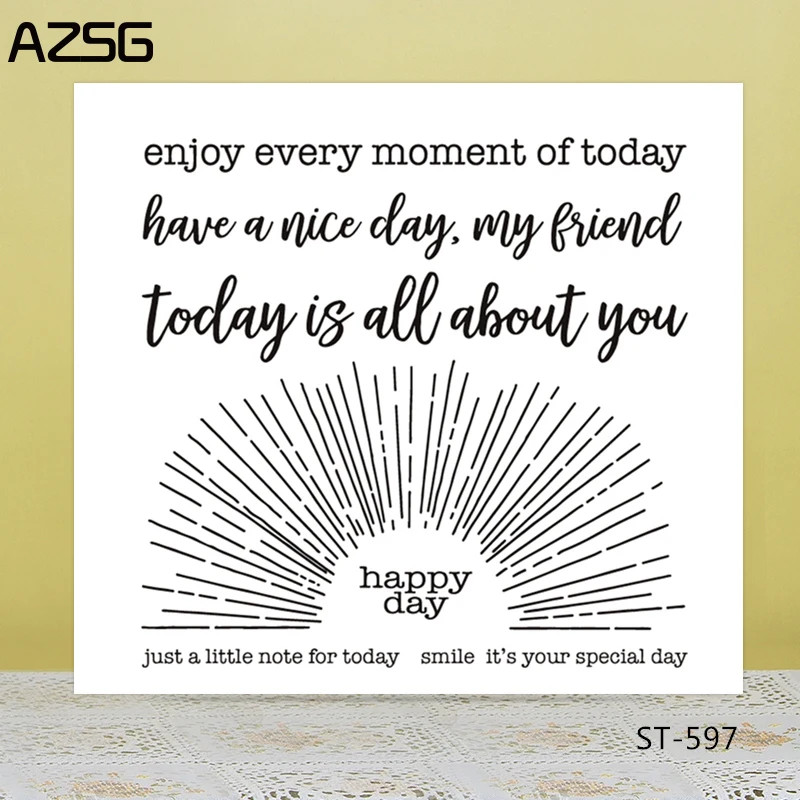 

AZSG Happy happy every day Clear Stamps For DIY Scrapbooking/Card Making/Album Decorative Silicon Stamp Crafts