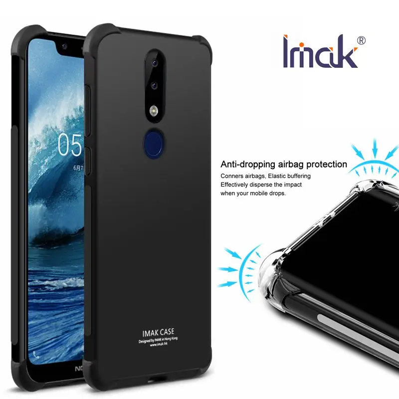 IMAK Для Nokia 5 1 Plus чехол силиконовый мягкий TPU угловой для телефона 86 &quotдля X5 +