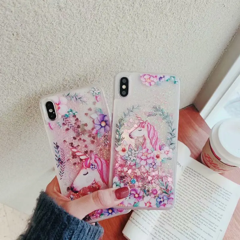 

Quicksand Unicorn Liquid Case For Xiaomi Pocophone F1 Mi 5X Cover For Redmi 5 Plus Note 5 Pro 4X 4 4A 5A 6A 6 Pro Silicon coque