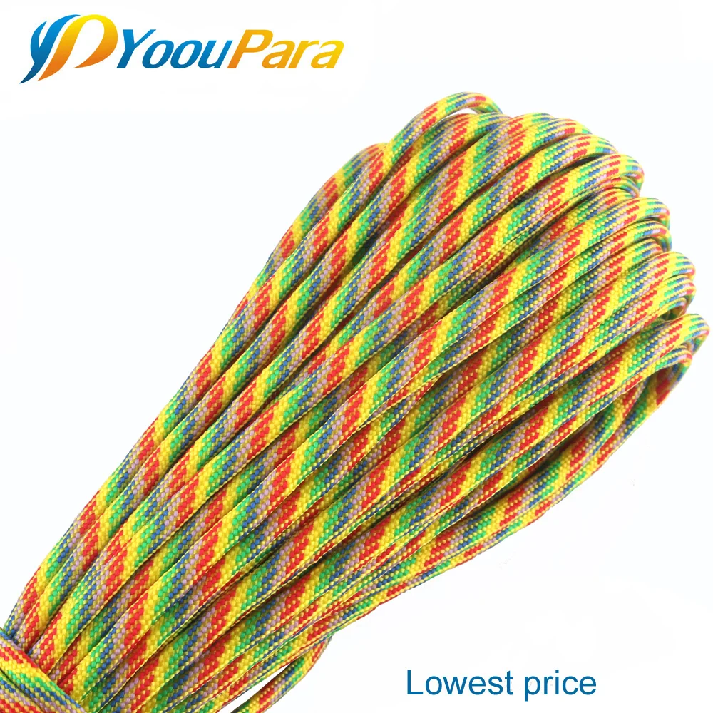 Паракорд YoouPara 4 мм 550 25 футов * 20 шт. 7 подставок парашютный шнур веревка для
