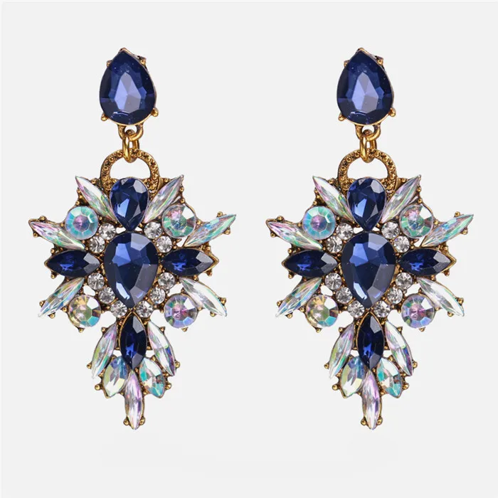 E1684 Ztech 32 дизайн синий кристалл/Кисточка/смолы Eearrings pendientes mujer moda Za новые большие массивные Оптовые аксессуары для ушей - Окраска металла: E1684