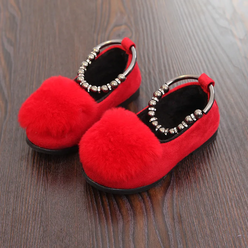 2019 الخريف والشتاء جديد حذاء للأطفال الفتيات أميرة الجلود أحذية قطنية الأطفال الطفل شقة حذاء كاجوال