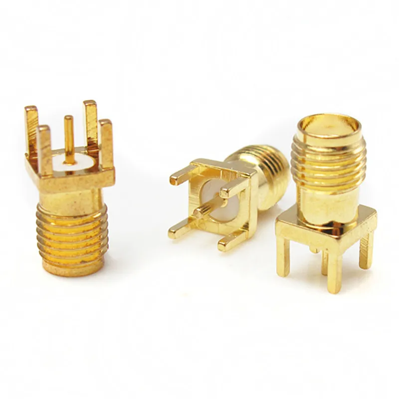 Лидер продаж 2 шт. SMA переходник с внутренней резьбой край крепление припойный rf соединитель из метала золотого цвета тона для FPV гоночный fpv-дрон Системы Запчасти Аксессуары