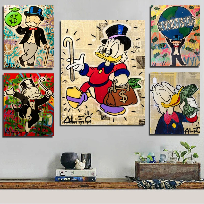 

Alec Monopoly Canvas Painting Prints Wall Pictures For Living Room Home Decor Modern Wall Art Oil Painting Posters Pictures Art