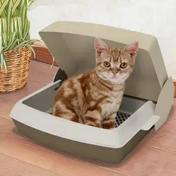 Пластик судна туалет для домашних животных кошачий ящик для мусора Крытый туалет для щенка тренировки кошек питомцев Лоток Для Мусора Aenero