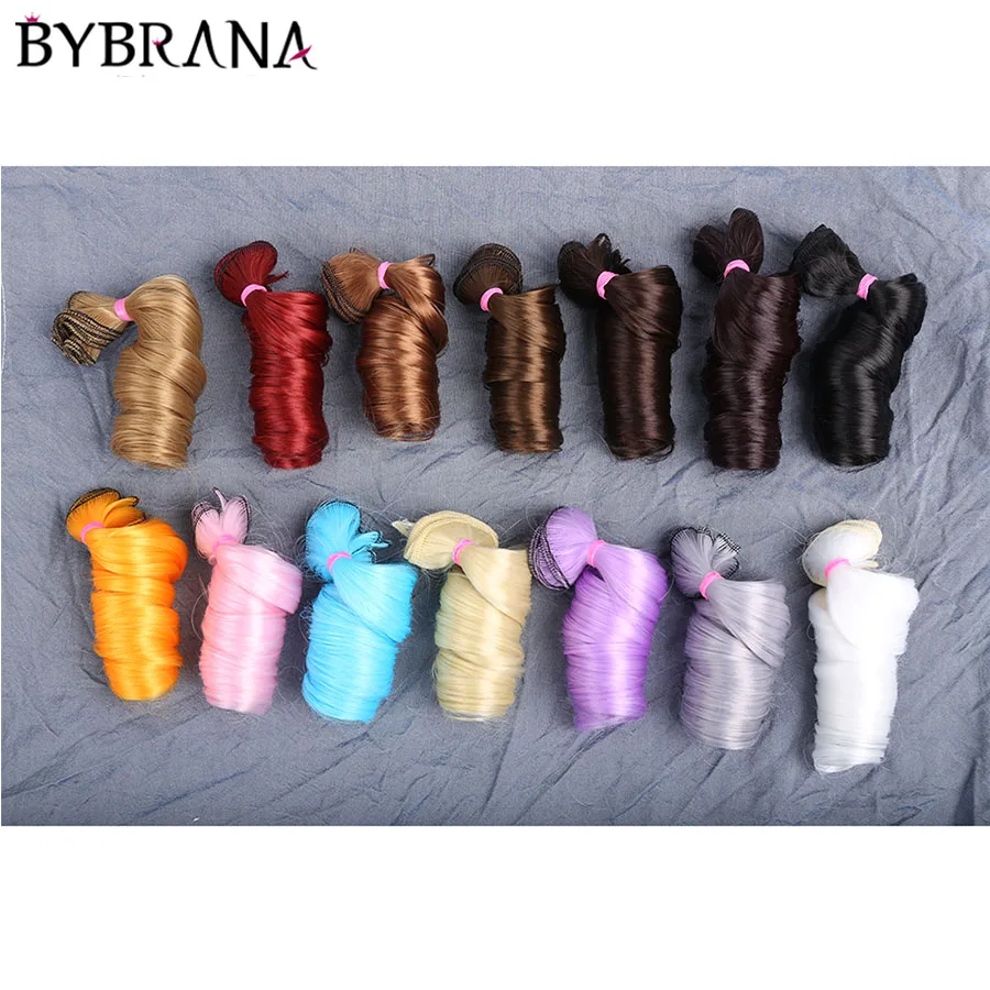 Bybrana 30 см* 100 см и 15 см* 100 см bjd парик длинные вьющиеся SD DIY волосы с куклами