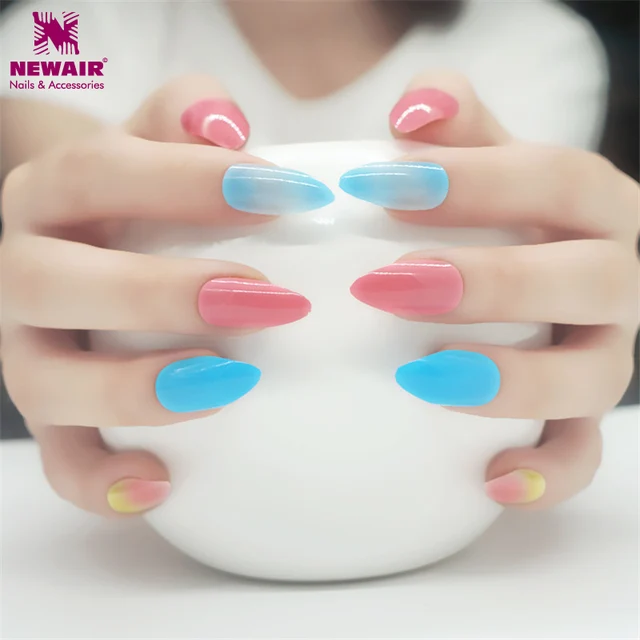 Stiletto False Nails With Designs Long Fake Nail Tips Acrylic Stiletto False Nails With Designs Long Fake Nail Tips Acrylic Artificial Decorated Women