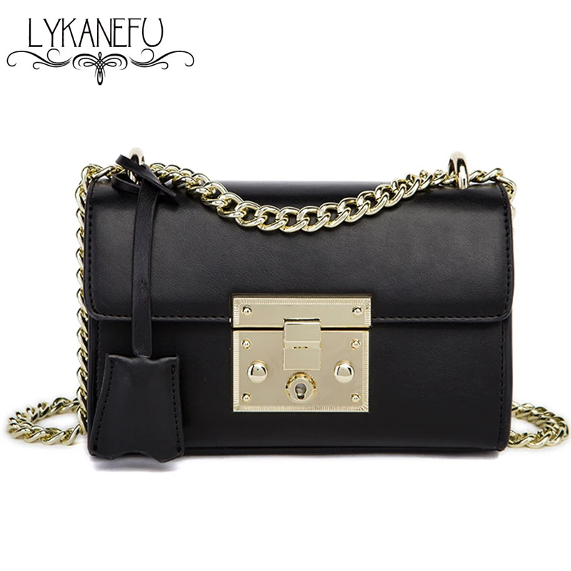 

2017 Chain Lock Small Flap Bag Summer Women Messenger Bags PU Material Women's Handbags Shoulder Bag Female Purse Phone Bolsas