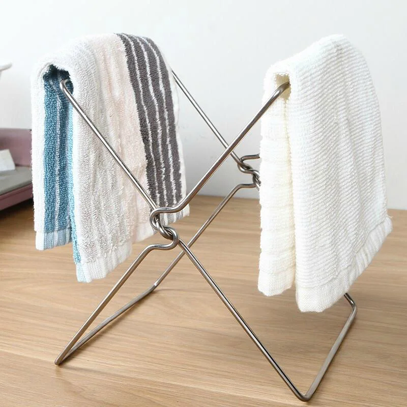 

Stainless Steel Garbage Bag Shelf Rack Kitchen Countertop Foldable Trash Bag Holder XH8Z