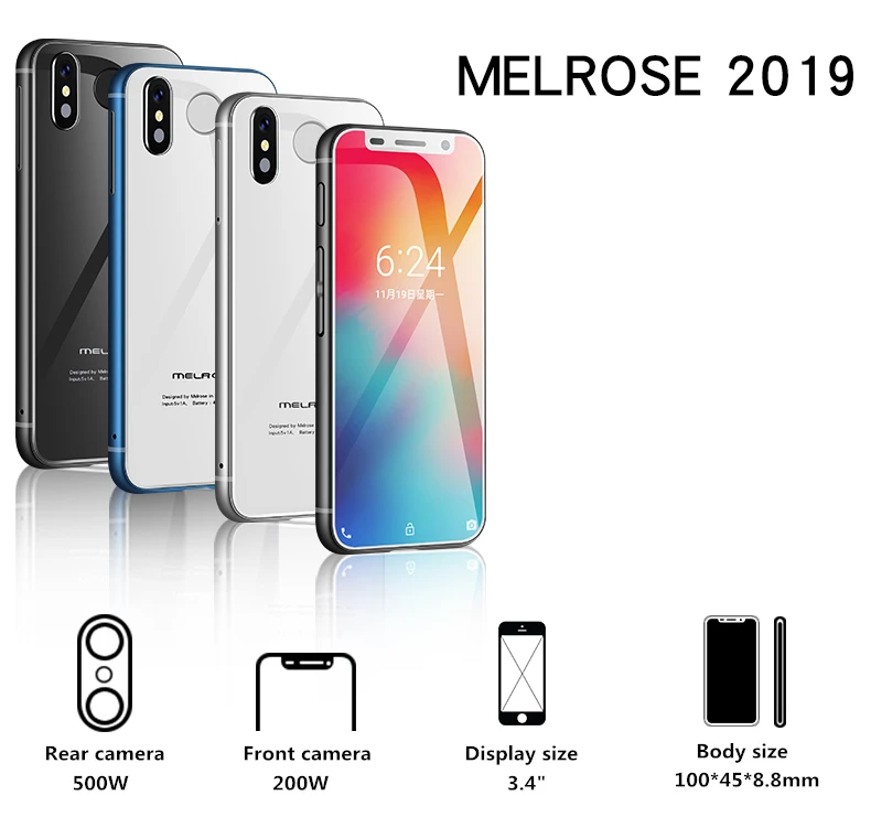 Melrose 4G Мини android 8,1 смартфон 3,4 дюймов двухъядерный MT6739V/WA китай телефоны смартфоны мобильный телефон