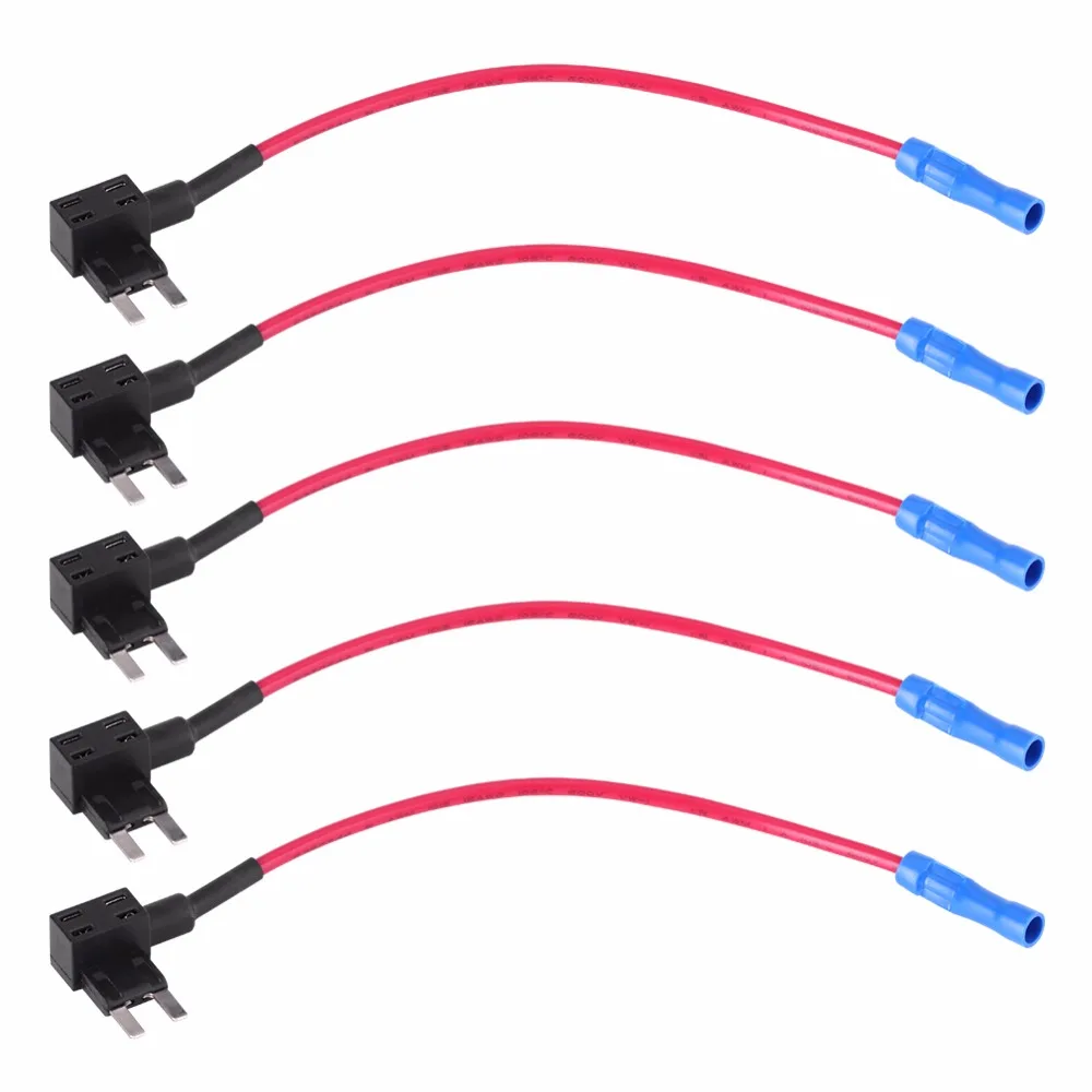 5Pcs Car Auto Circuit Fuse Tap Adapters Blade Fuses Holder for Easy and