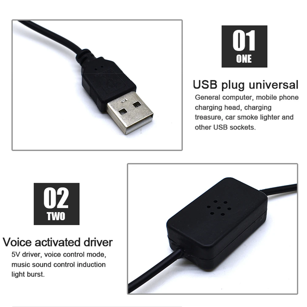 USB светодиодный свет авто автомобиль атмосферная окружающая звезда RGB Красочная музыкальная лампа Рождественские декоративные аксессуары для интерьера