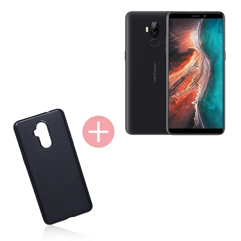 Ulefone P6000 Plus Android 9,0 6350 мАч смартфон 6,0 дюймов Face ID HD+ Двойная камера Ouad Core 3 ГБ 32 ГБ Face ID4G LTE мобильный телефон - Цвет: Black Add Case