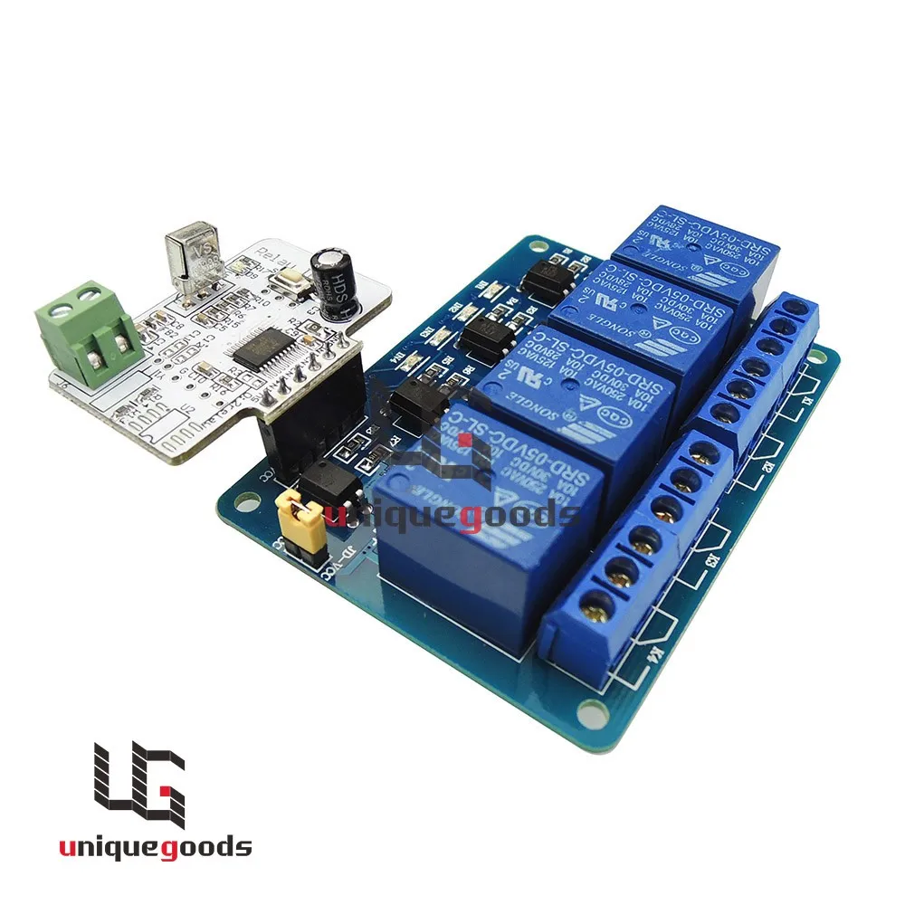 Hot New 4 Channel Relay Module Set Infrared Remote Controllor IR Receiver 5V and 4-CH Relay Module