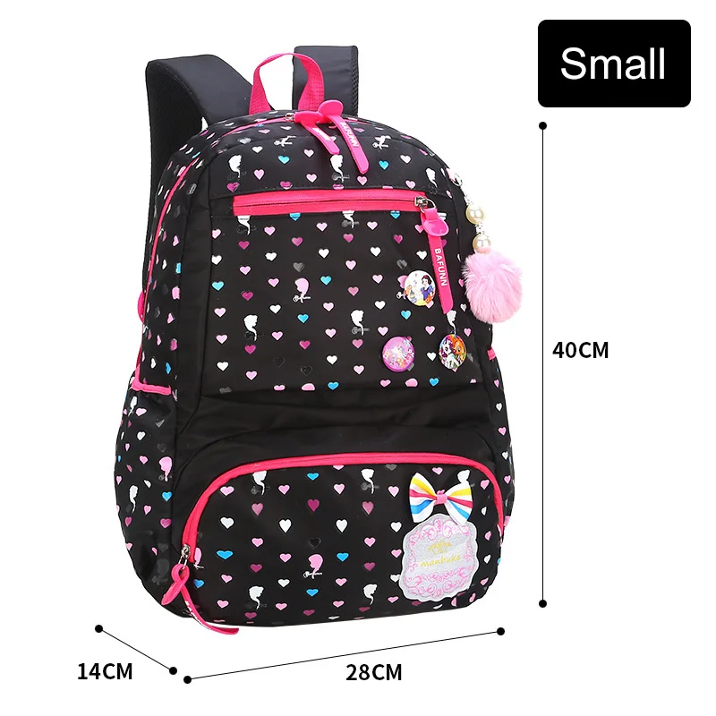 Школьный рюкзак, новинка, милые модные школьные сумки для девочек, легкий водонепроницаемый однотонный Детский рюкзак, школьный рюкзак - Цвет: Black-mini