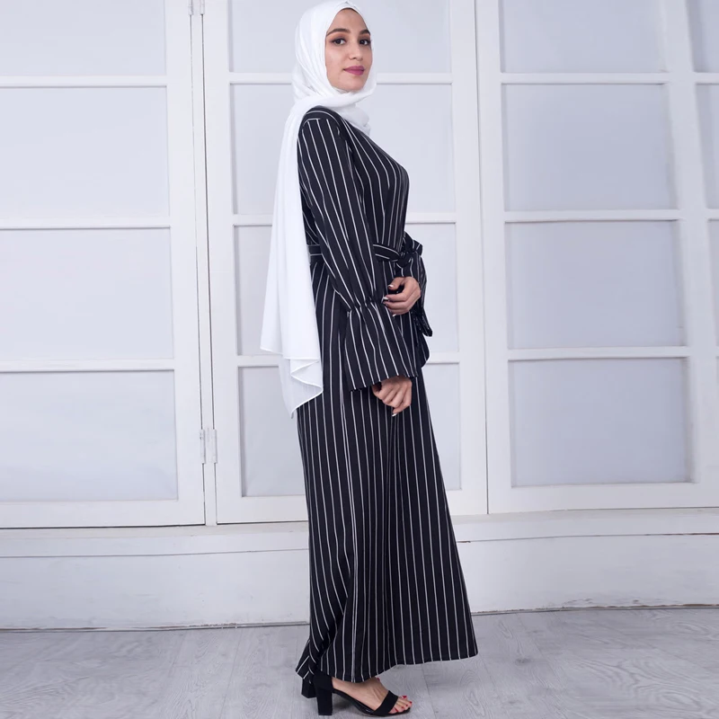 Абая для женщин Vestidos Катар ОАЭ кафтан Турция длинные полосатые хиджаб мусульманское платье-Абая Дубай Elbise турецкий Исламская одежда