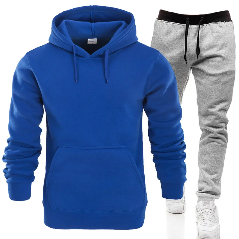 

2019 Men's Hoodies Tracksuit Set Male Zipper Pleated Sweatshirt Sweatpants High Street Jackets Sets Men's and Women's Hoodies