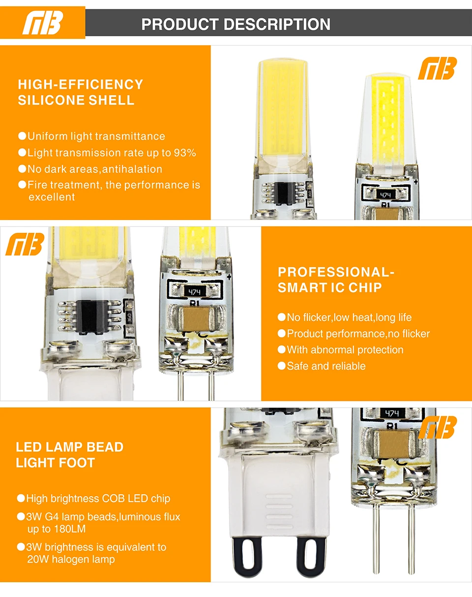 G4 G9 Светодиодная лампада DC 12 В AC 220 В 3 Вт Светодиодная лампа COB лампа Bombillas с регулируемой яркостью освещения замена галогенов для прожектора Хрустальная люстра