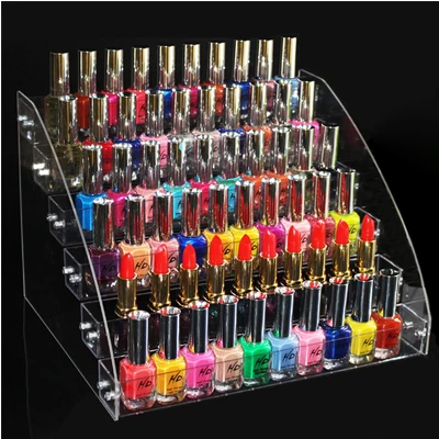 Acrylic Multi-layer Transparent Nail Polish Rack Glass display shelf Varnish Display Stand Holder Lipstick Desktop Storage box - Цвет: 6