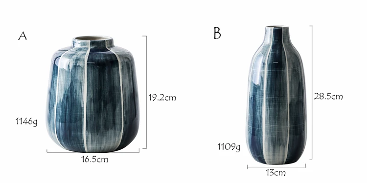 1 шт. Индиго синяя керамическая ваза простые линии цветочные вазы декоративная Цветочная ваза Основные аксессуары для украшения стола дома