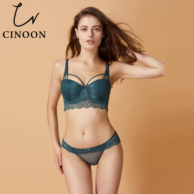 Женский кружевной бюстгальтер CINOON с пуш апом и чашкой 3/4 70 85A B C 2019|Комплекты