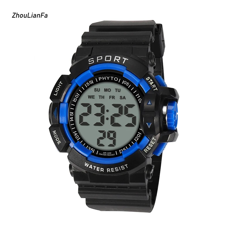 

Men Sport Watch LED Digital Watch Color-Changing Luminous Electronic Wristwatch Large Dial Outdoor Casual Fitness Watch for Men
