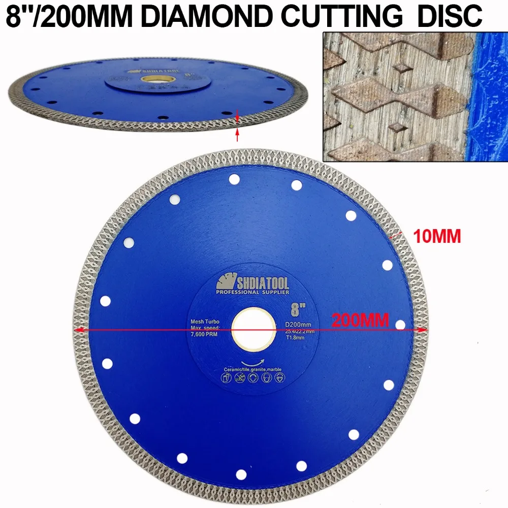 SHDIATOOL 1 шт. горячий прессованный спеченный алмазный режущий диск X Mesh турбо-обод сегмент циркулярная пила Диаметр 4 "4,5" 5 "7" 8 "9" 10 "12"