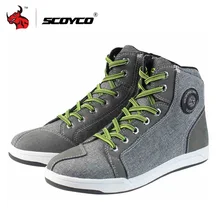 SCOYCO/мотоциклетные ботинки; Мужская Уличная Повседневная обувь; ботинки для мотокросса; дышащая обувь для мотокросса; Защитное снаряжение из льна и микрофибры