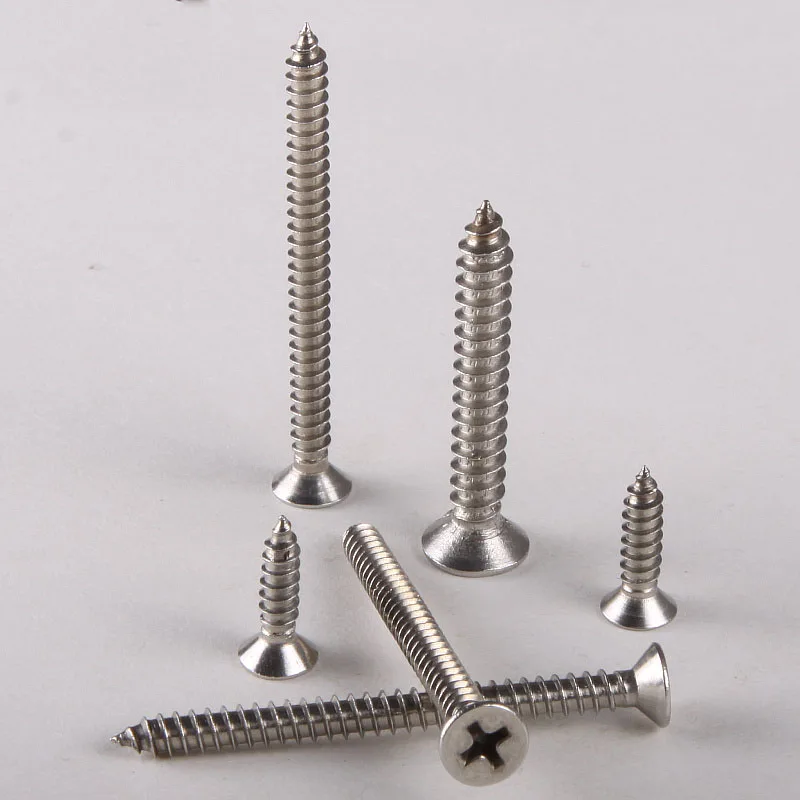 15PCS Stainless Steel 304 Countersunk Head Self Tapping Screw Flat Head