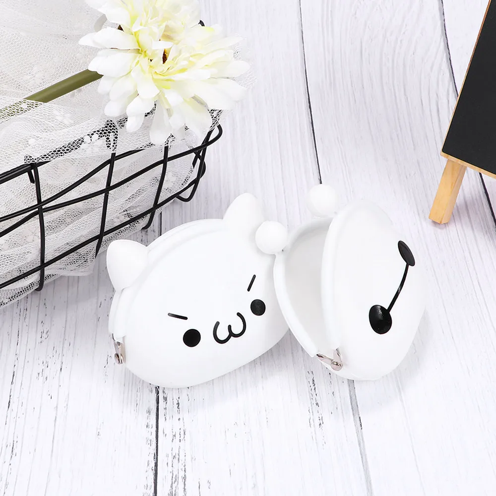 

Cute Face Expression Designs Mini Wallet Portable Zip Coin Purse Silica Gel Key Earphone Holder Case Clutch Bag