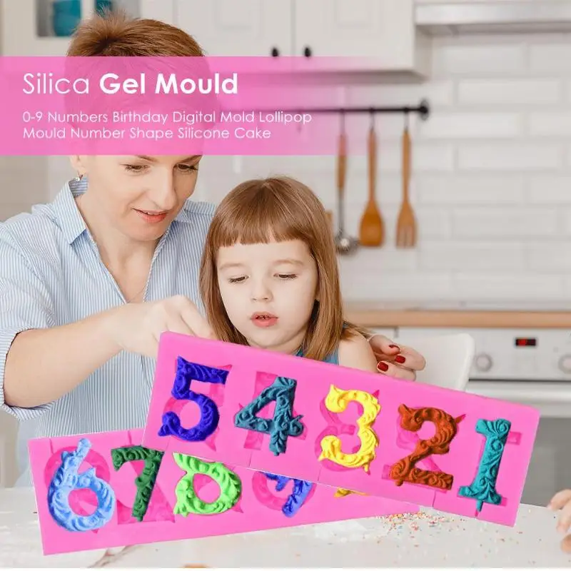 

Silicone Mold Chocolate Fondant Digital Number DIY Cake Decorating Mould