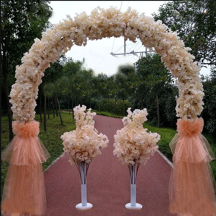 2,5 м металлический Свадебный железный Стенд АРКА, декоративный искусственный цветок, цветущая вишня, сделай сам для свадебной арки, Вечерние Декорации, дорожный гид