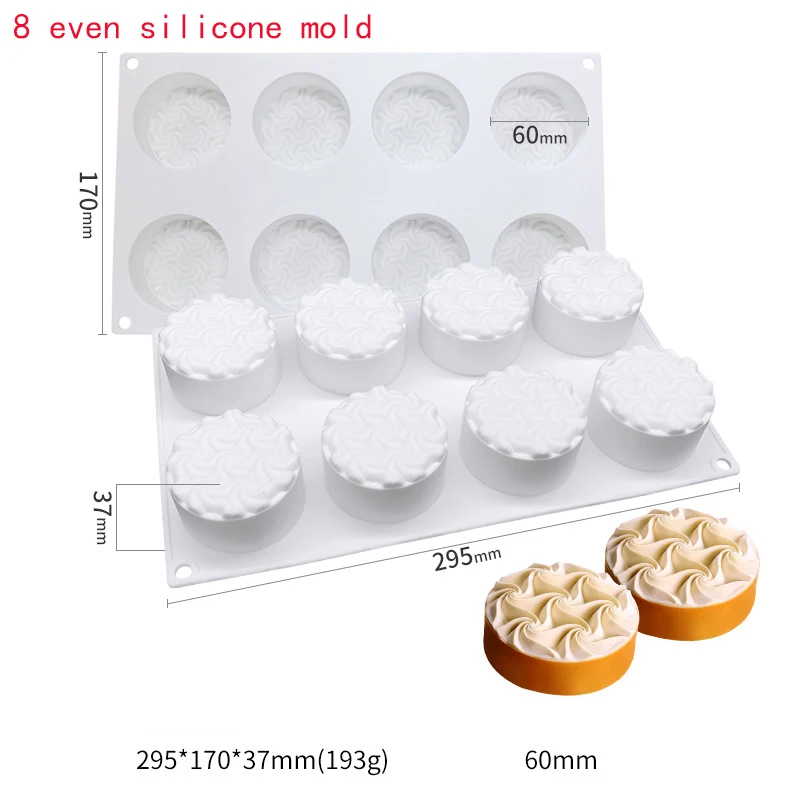 Spiral Flower Shaped Mousse Cake Silicone Mold New French Dessert Mould Bakeware Chocolate Tools Pastry Pan Cake Decoration8