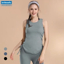 Женские безрукавные футболки для йоги жилет майка тренажерный зал бег стрейч прохладный сухой впитывающие для фитнеса йога топ майки топы