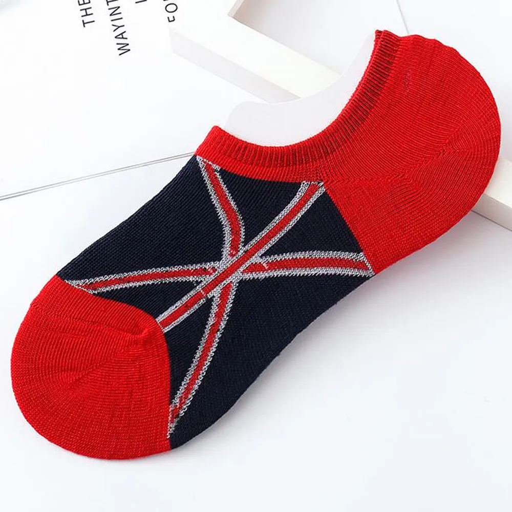 Для мужчин короткие носки 1 пара носков в стиле унисекс удобные хлопковые носки тапочки короткие носки T528 - Цвет: RD