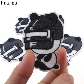 

Prajna Cartoon Animal Panda Patches Detective Bear Embroidered Patch High Quality Sewing Fabric Appliques For Children Clothes