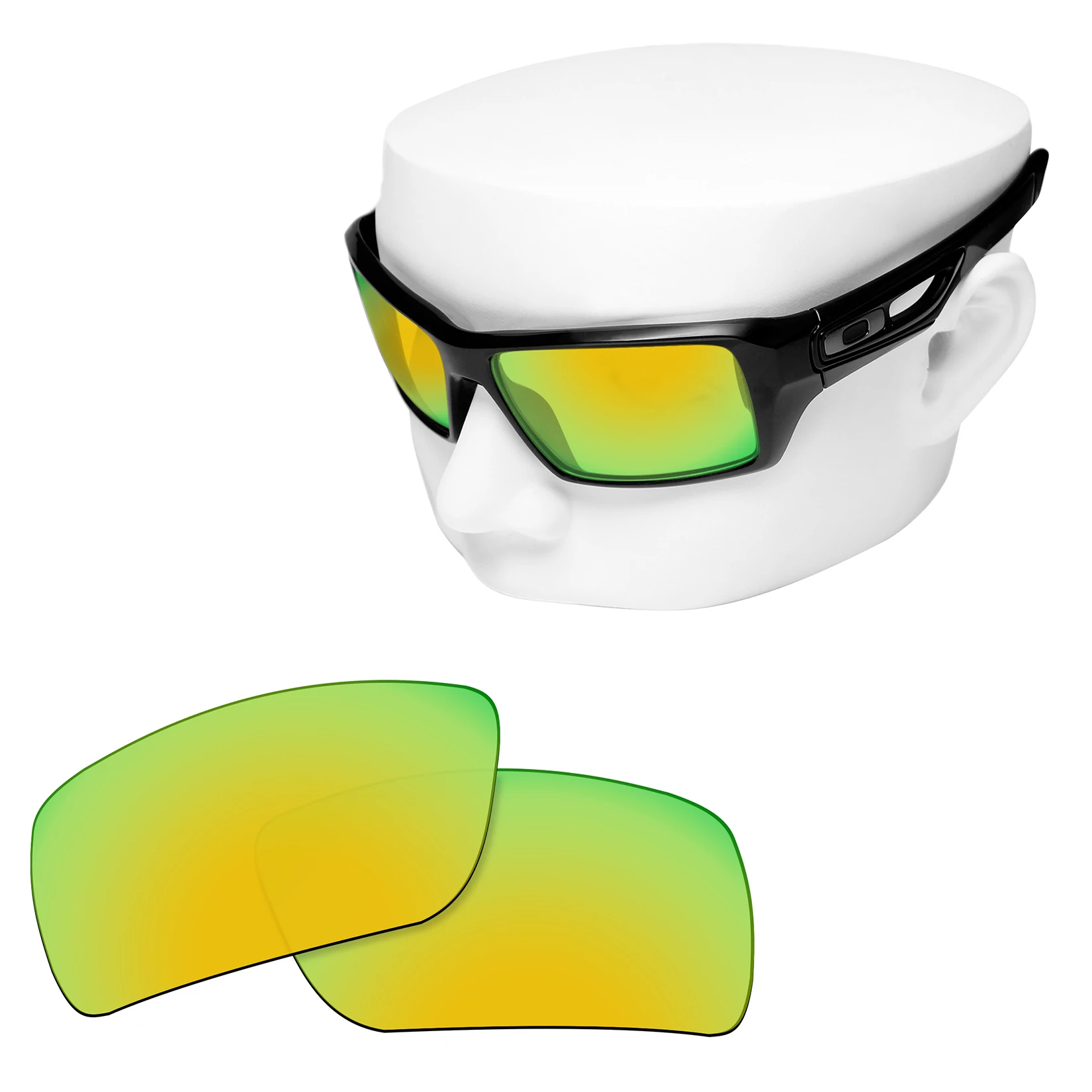 

OOWLIT Polarized Replacement Lenses of 24K Gold Mirror for-Oakley Eyepatch 2 OO9136 Sunglasses