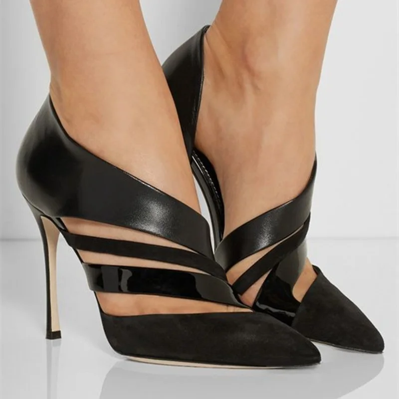 Классические туфли-лодочки обувь черного цвета женские летние пикантные открытые вечерние свадебные туфли на очень высоком каблуке с вырезами Модные женские сандалии с открытым носком