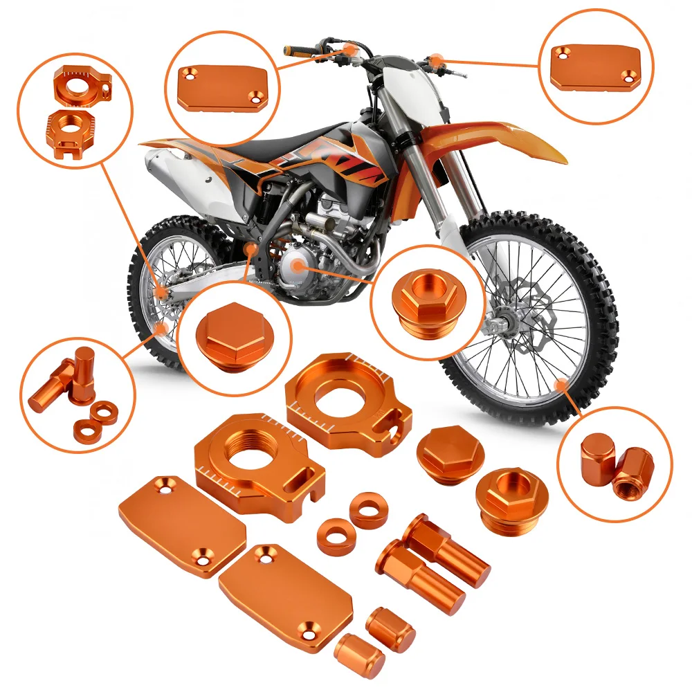 Motorcycle Dirt Bike Accessories Brake Clutch Reservoir Cover Axle Block For KTM SX SXF EXC EXCF XC XCW XCFW 125 250 350 450 530