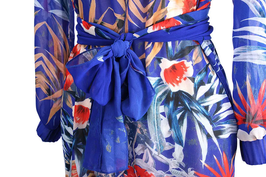 Летний стильный женский купальник для беременных, закрывающий бикини с длинным рукавом, шифоновая длинная Пижама с цветочным узором