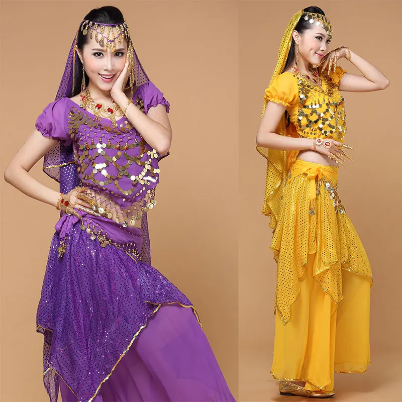 4 pcsset señoras etapa rendimiento traje de la danza del
