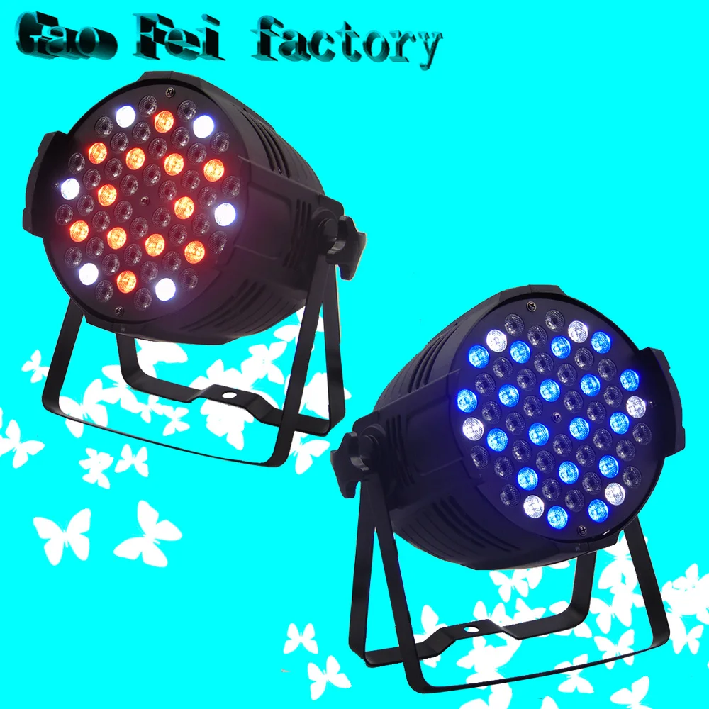 2pcs/lot Led Par Can Watts Super Bright 3W rgbw par64 stage lighting 54x3 led dj par lightin