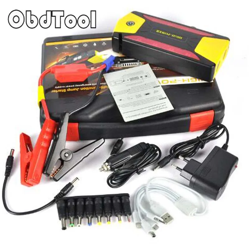 

OBDTOOL 82800MAH Display Usb Power Bank Emgerency Light Support Charger for Universal Over 980 Cars,Running 150Hour Use In Night