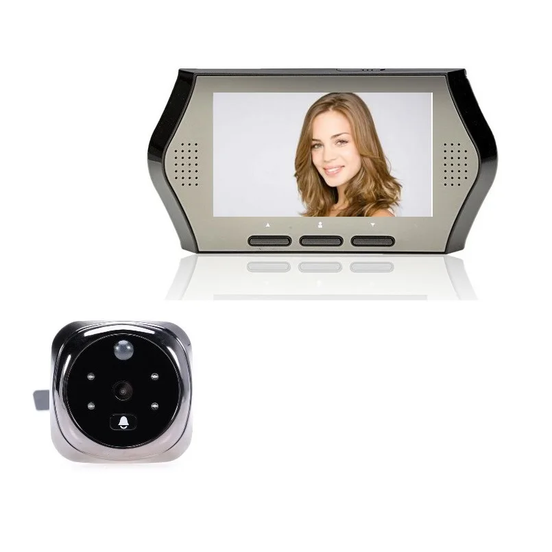 

Peephole video eye door camera 4.3 inch LCD 3X Zoom Multi-language PIR Motion Sensor IR 4 LEDs Night vision 32 Rings door bell