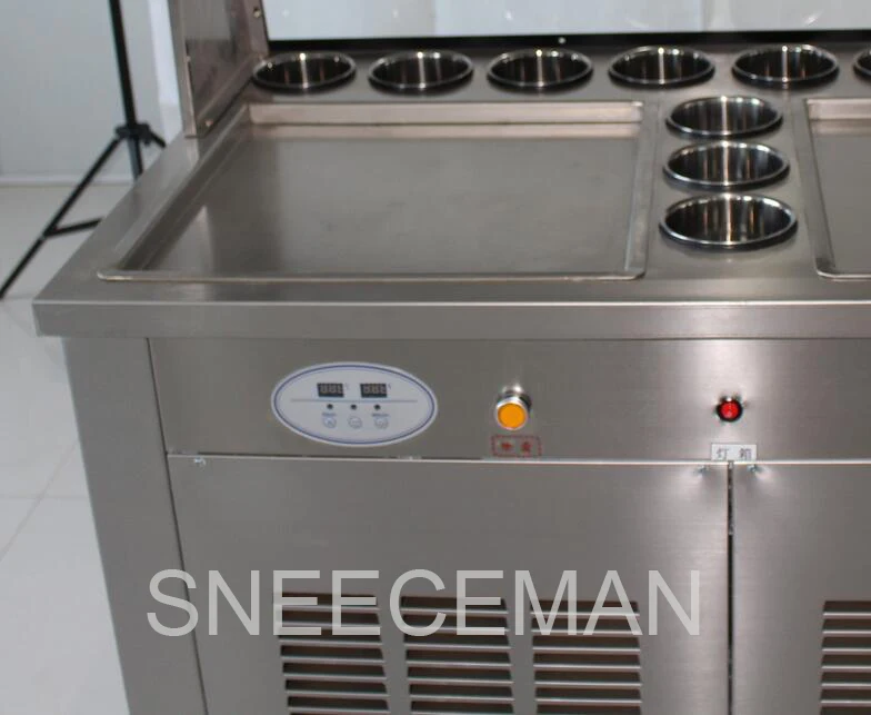 Коммерческая для обжарки машина для производства мороженого машина для плавления льда рулон для мороженого с 11 ведрами