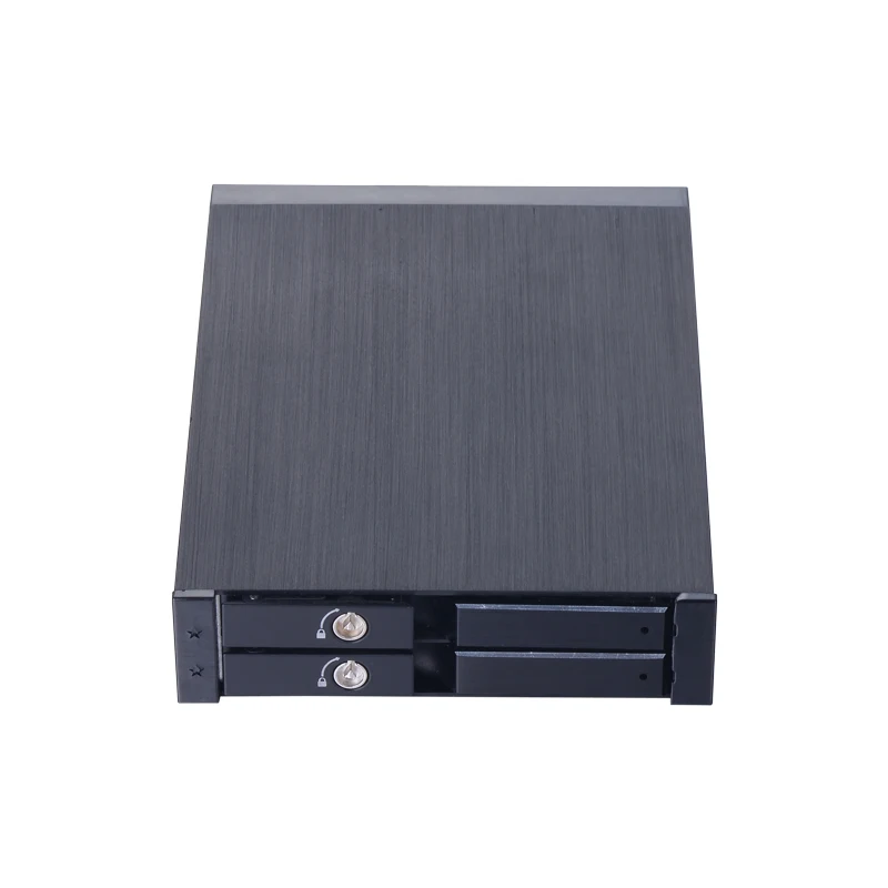 

2.5 inch dual bay SATA internal floopy bay hdd mobile rack with metal lock enclosure hot-swap aluminum case